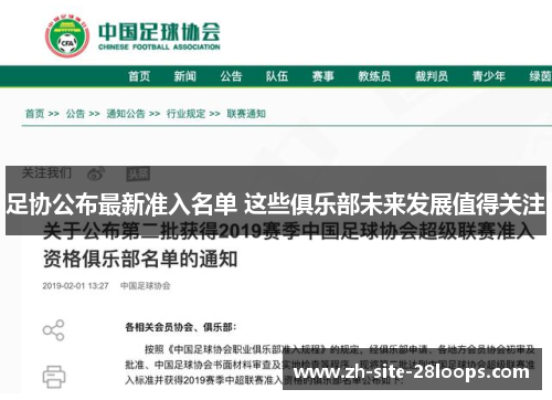 足协公布最新准入名单 这些俱乐部未来发展值得关注